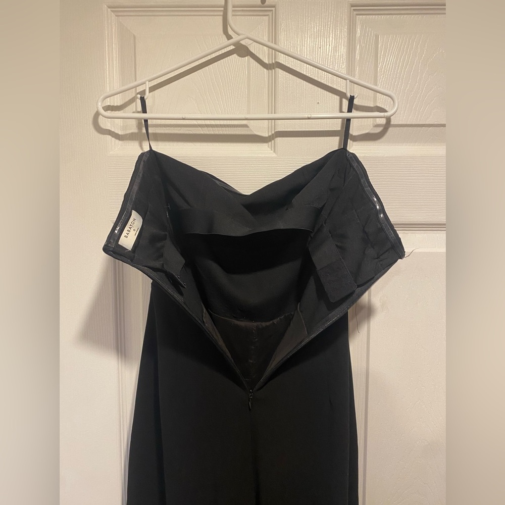 Babaton Roshan Jumpsuit Black Strapless Wide Leg Cropped Jumpsuit Size 0 - Picture 10 of 11
